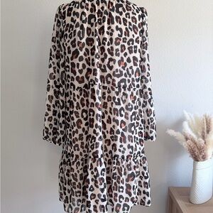 LOFT Outlet Leopard-Spot Shift Dress - Cream, Black & Rust